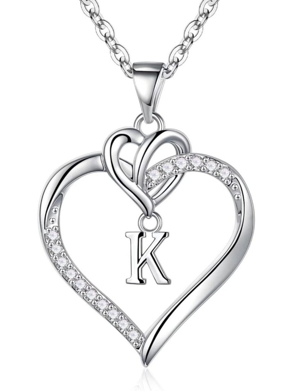 Heart Initial Necklace for Women & Girls, A-Z Personalized Jewelry Gift